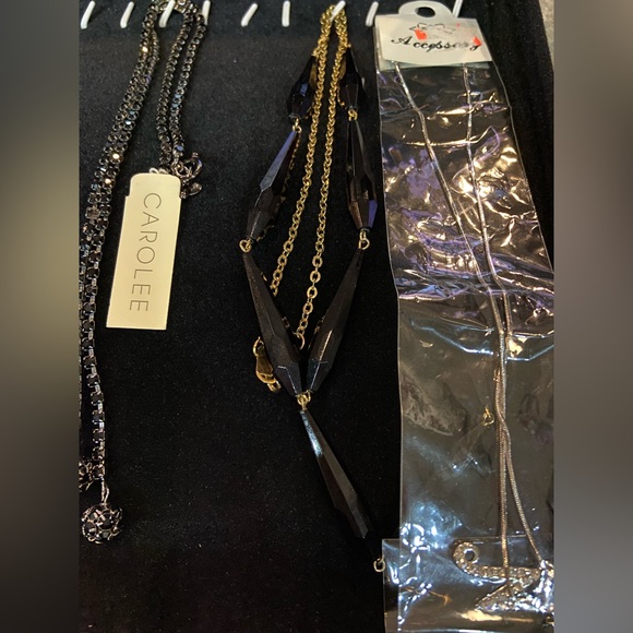 Vintage Long Black Glass Beads Necklace - Picture 7 of 8